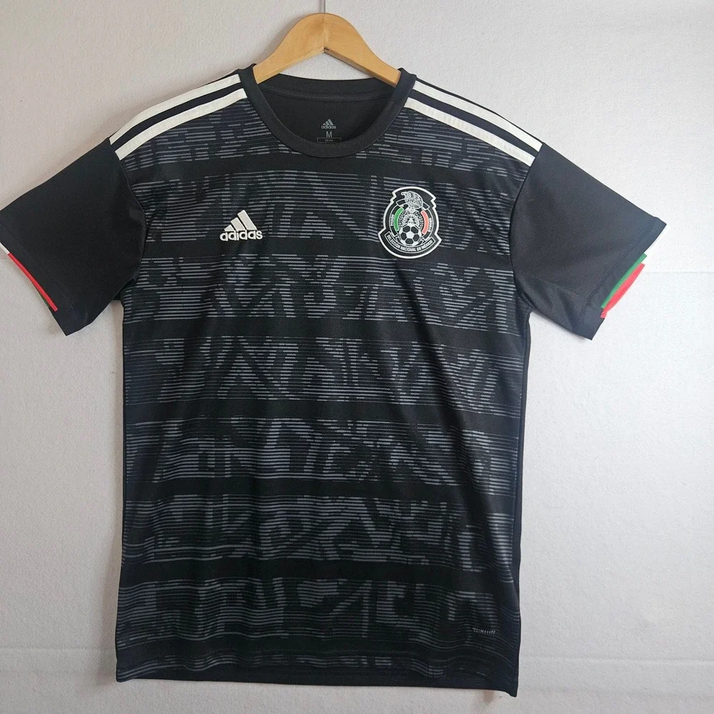 Adidas Mexico National Team Soccer Jersey Mens Medium Black Grey FMF Climalite